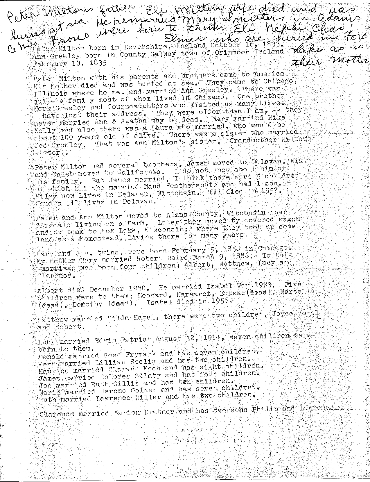 Letter from Lucy Patrick, page 1